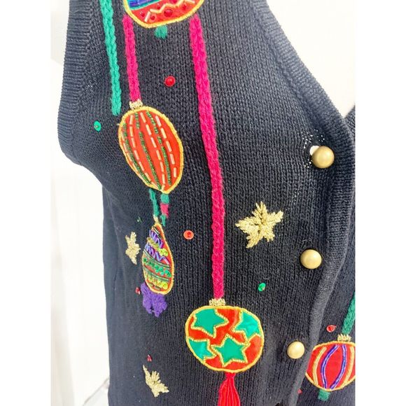 M19 Kathie Lee Collection Christmas Ornaments Xmas Holiday Sweater Vest Sz ? - Picture 2 of 6